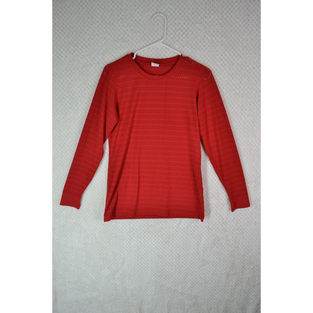 Zyia Active Women's Small Red Long Sleeve Vented Perforated Athletic Top